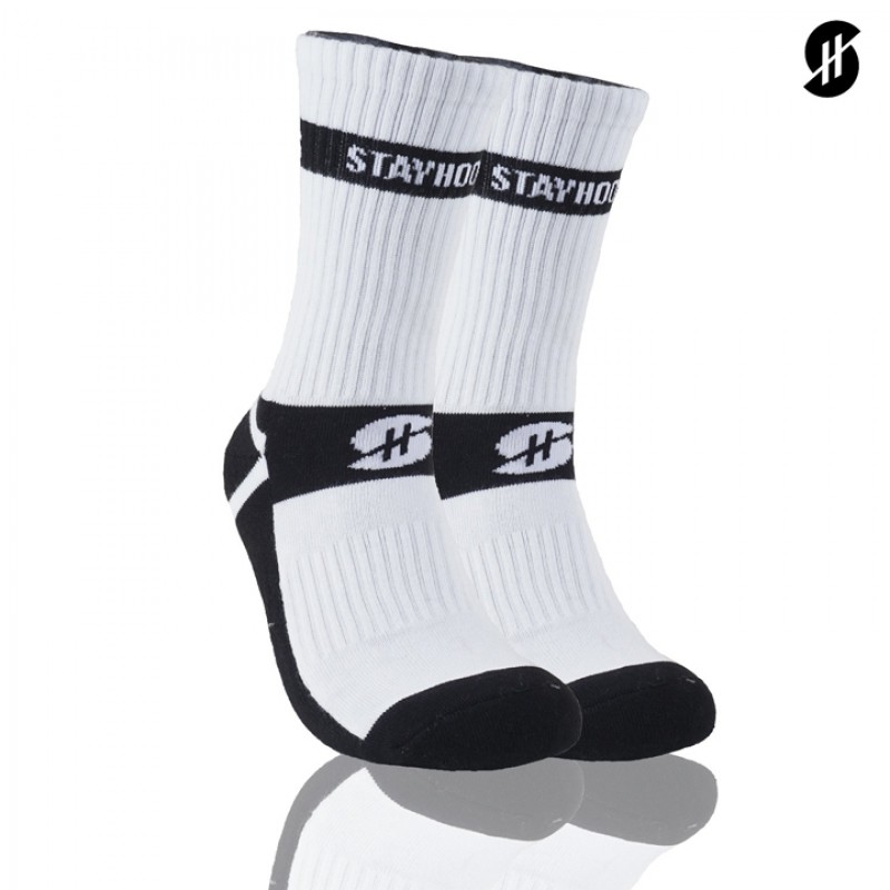 KAOS KAKI BASKET STAY HOOPS Incentive Black White Socks
